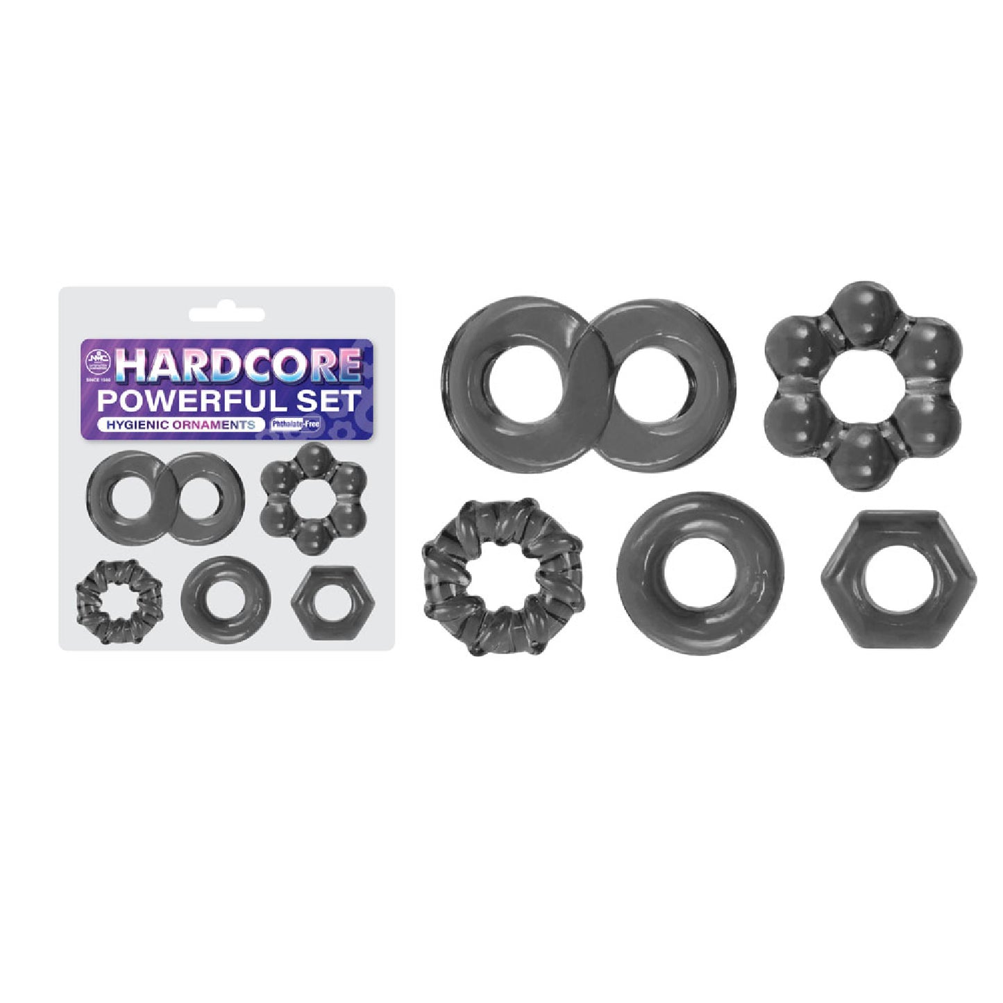 Hardcore Powerful Set Cock Rings - Set of 5 - Fetish Gear Australia | Buy Condoms Online in Australia