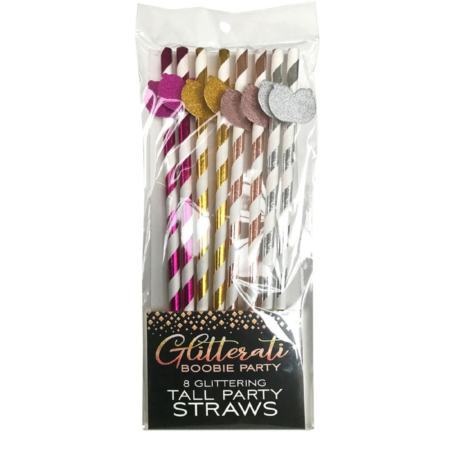 Glitterati - Boobie Tall Party Straws - sex lubes Australia | Male Strap Ons Australia