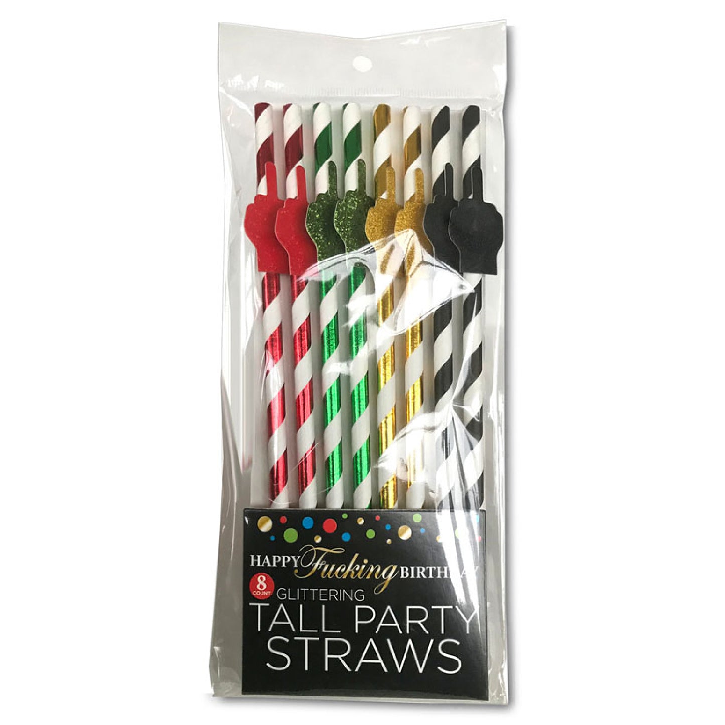 Happy Fucking Birthday Tall Party Straws - Fetish Gear Australia | Buy Glass Sex Toys in Australia