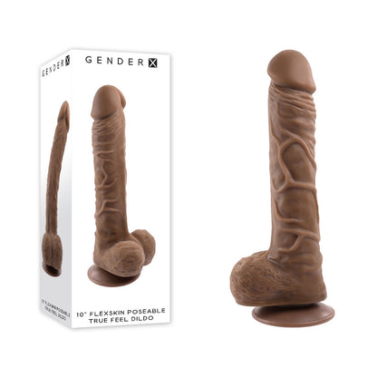 Gender X 10'' FLEXSKIN POSEABLE TRUE FEEL - Dark - Sex Hygiene Products in Australia | Dildos in Australia