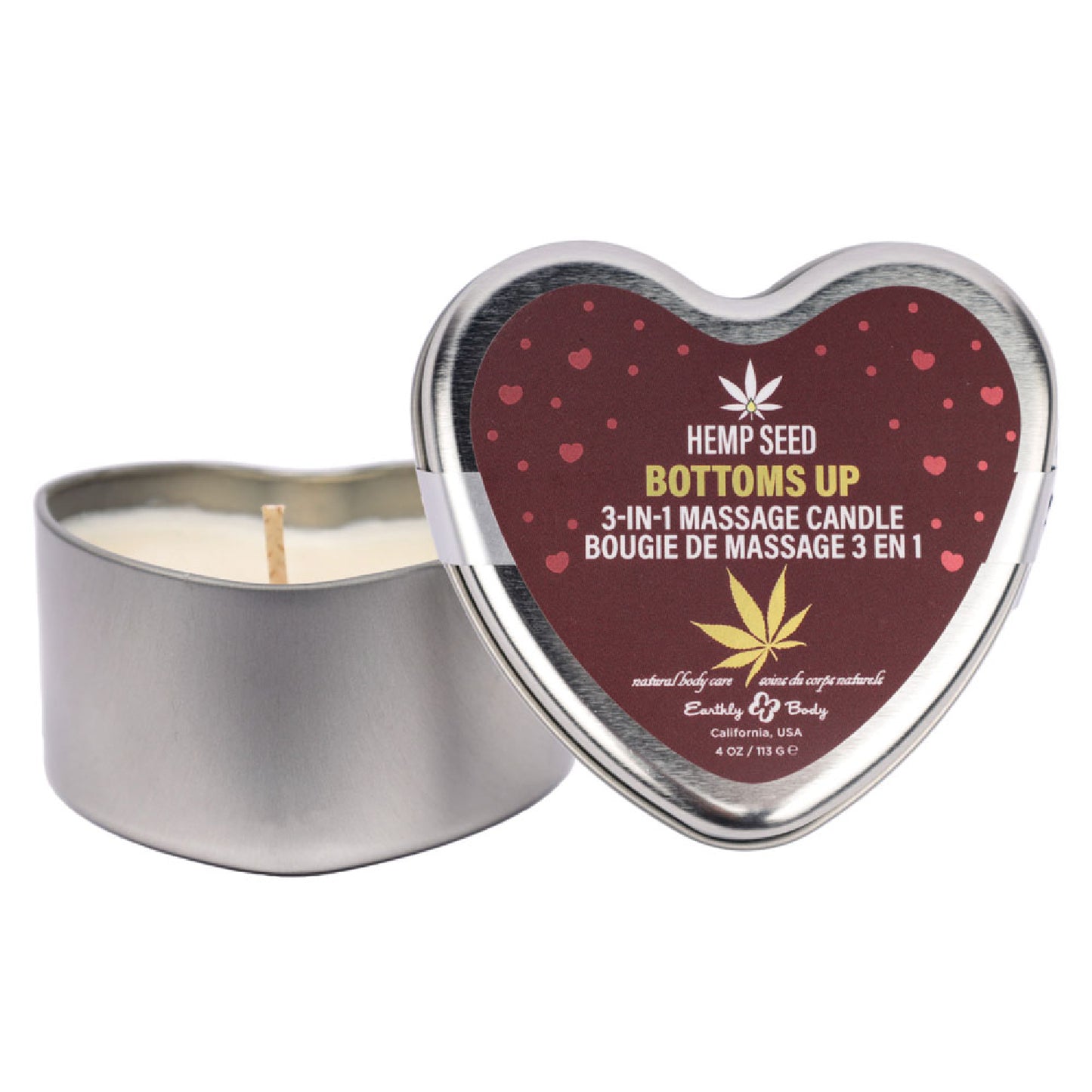 EB Hemp Seed 3 in 1 Massage Heart Candle - Bottom's Up - Buy Bondage Gear in Australia | Buy Sex Dolls in Australia
