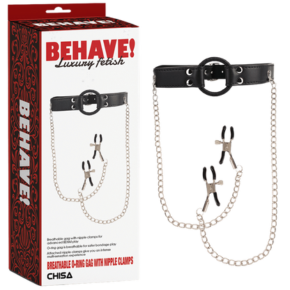 Breathable O-ring Gag with Nipple Clamps
