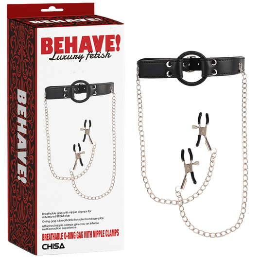 Breathable O-ring Gag with Nipple Clamps