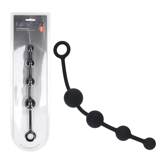 LEVELZ Curved Silicone Anal Beads - Black