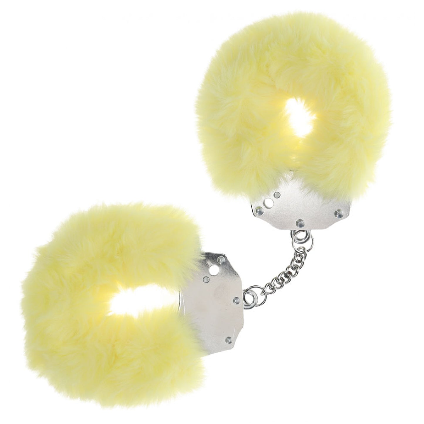 OUCH! Heavy-Duty Fluffy Cuffs - Yellow - male sex toys | bullet vibrators Australia