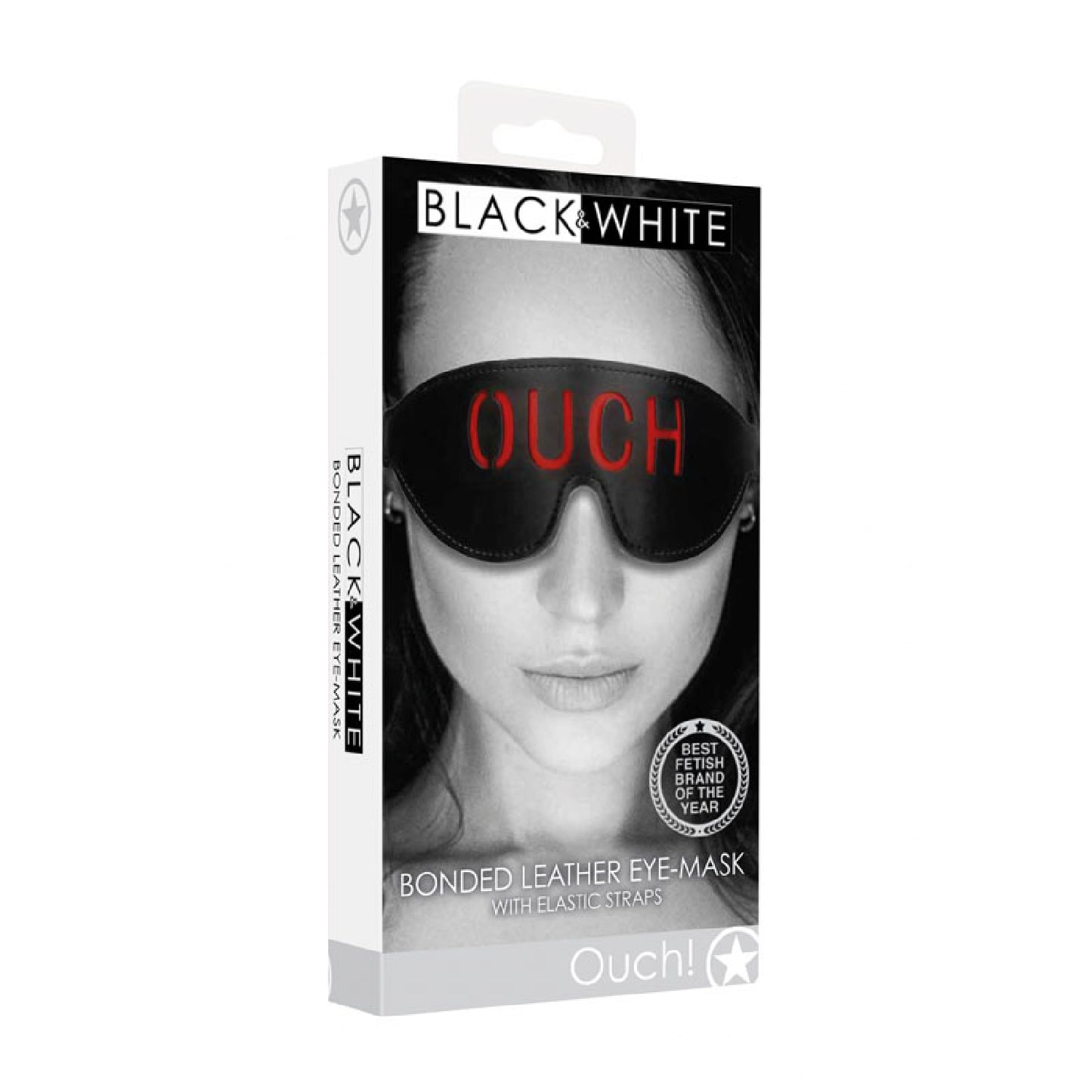 OUCH! Black & White Bonded Leather Eye-Mask ''Ouch'' - male masturbators Australia | sex toys, adult