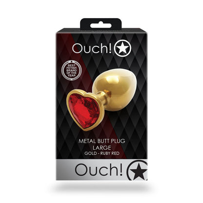 OUCH! Heart Gem Gold Butt Plug - Large - dildos Australia | sex toys, adult