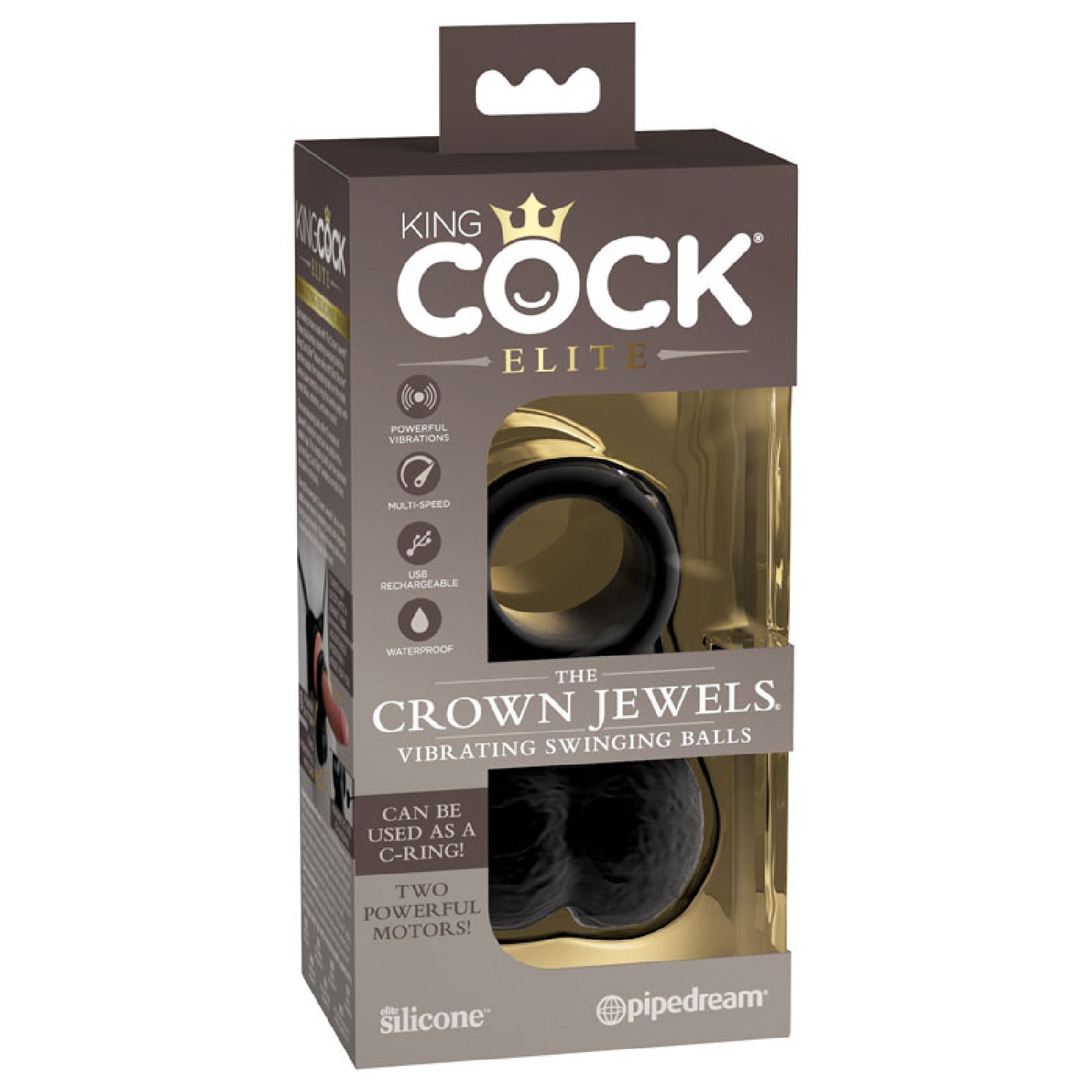 King Cock Elite The Crown Jewels Vibrating Silicone Balls - sex swings Australia | bondage gear Australia