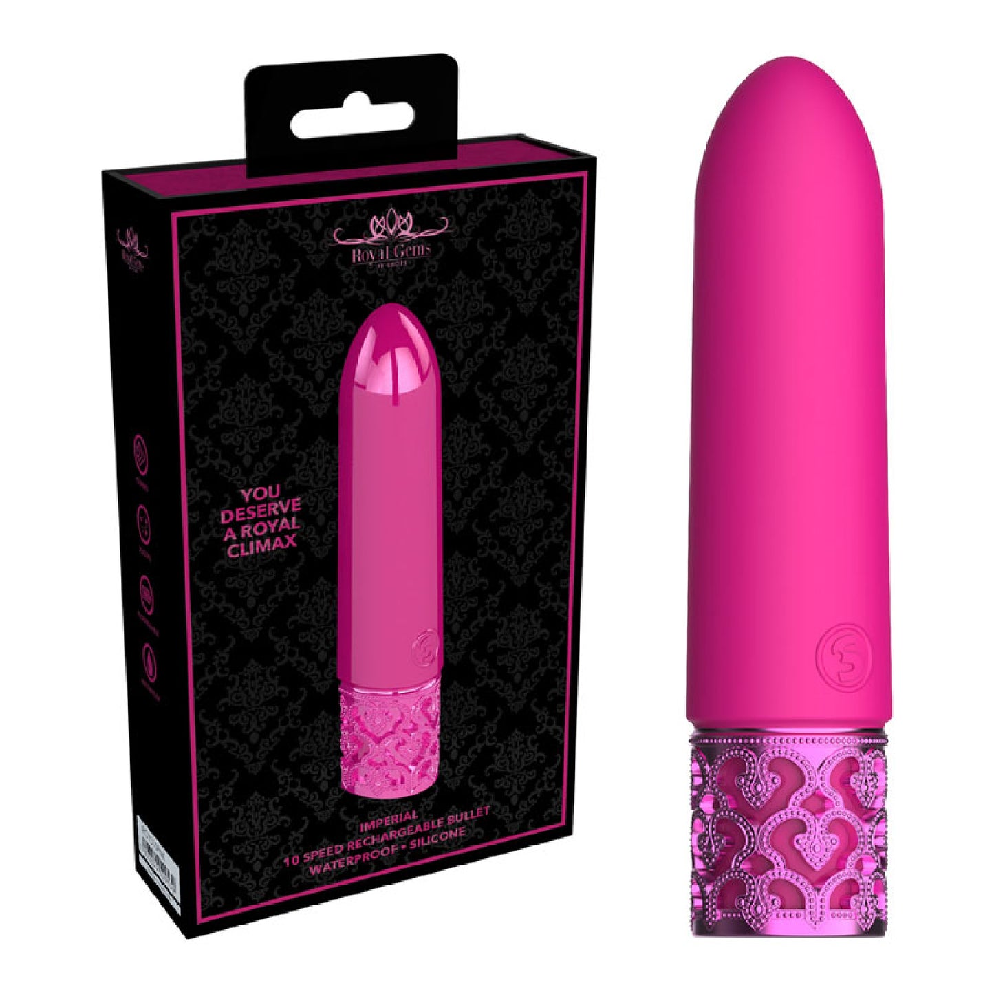 ROYAL GEMS Imperial - Silicone Rechargeable Bullet - bullet vibrators Australia | cock rings Australia