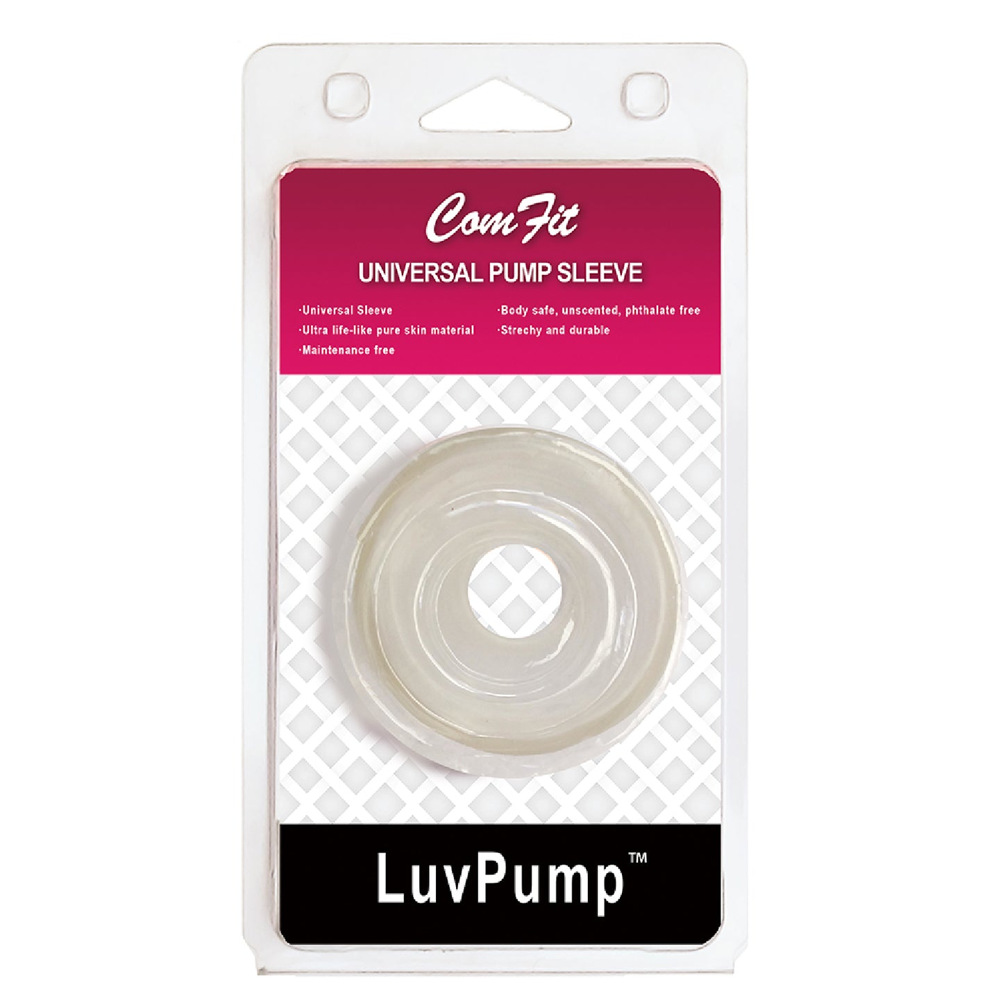 LuvPump ComFit Silicone Sleeve - White - female sex toys | sex toys for couples Australia