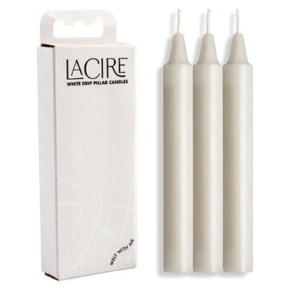 LaCire Drip Pillar Candles - White - penis pumps Australia | sex toys online