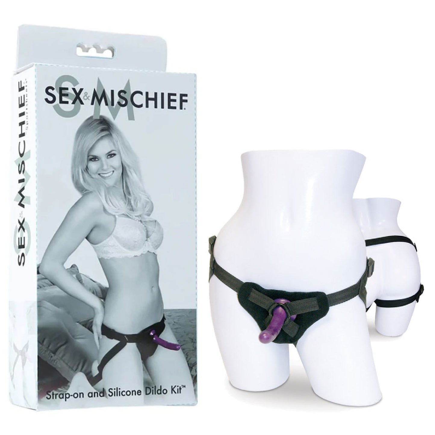 Sex & Mischief Strap-On & Silicone Dildo Kit - female strap ons Australia | adult store online Australia