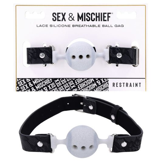 Sex & Mischief Lace Silicone Breathable Ball Gag