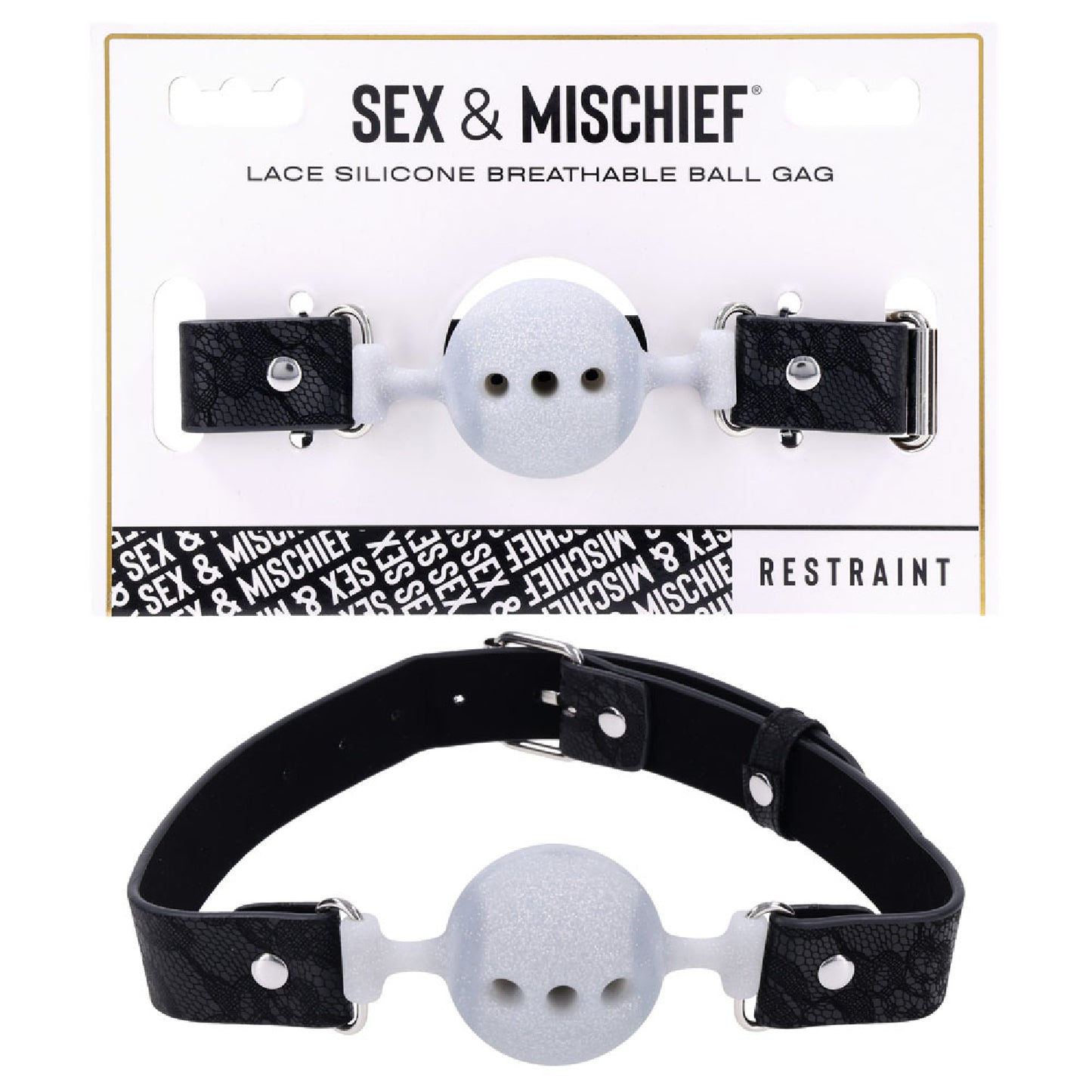 Sex & Mischief Lace Silicone Breathable Ball Gag