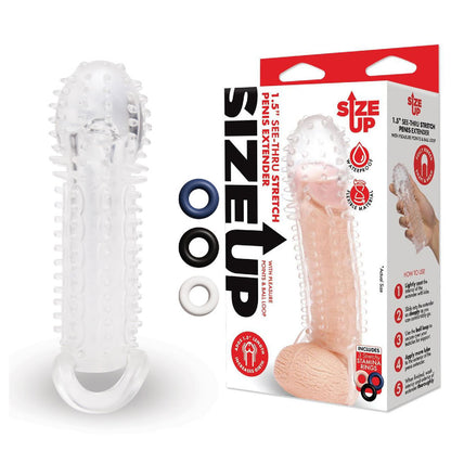 Size Up 1.5 Inch See-Thru Stretch Penis Extender - Fetish Gear Australia | Best Cock Rings in Australia