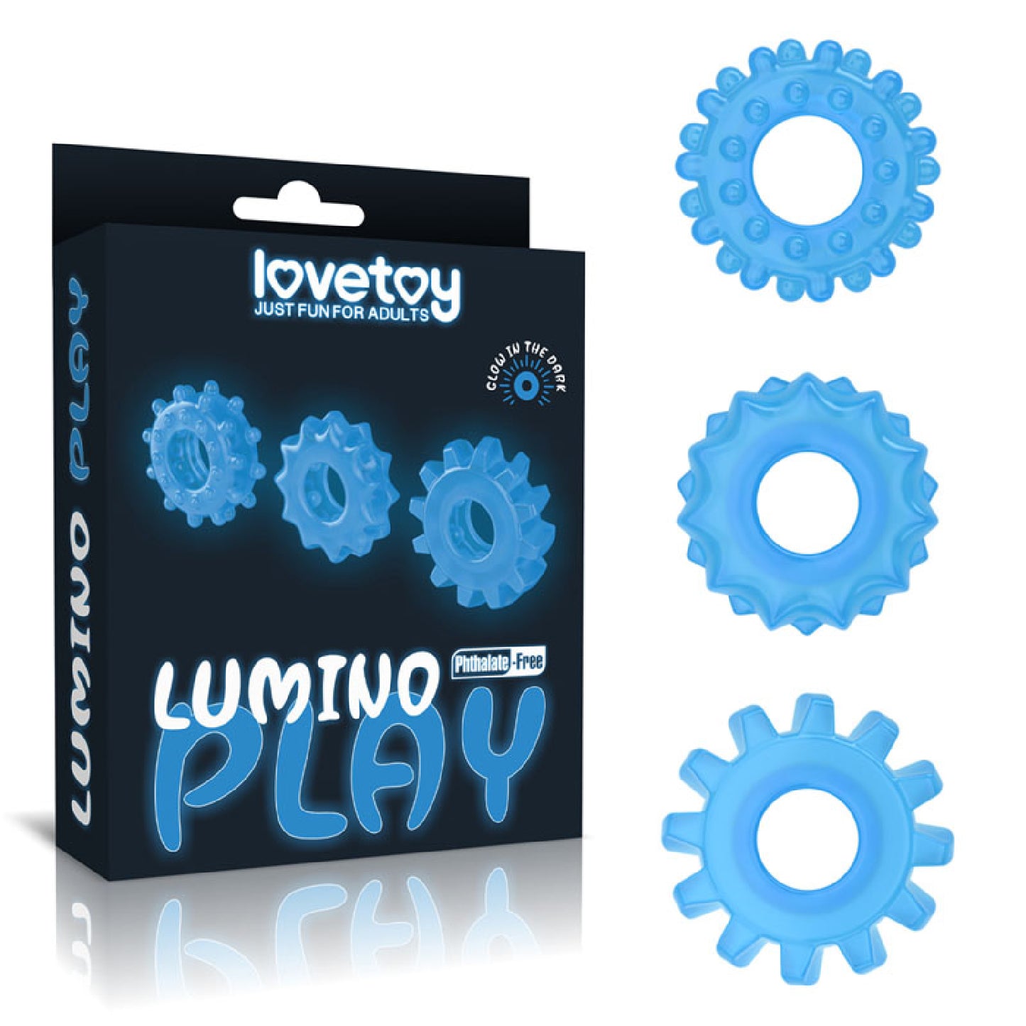 Lumino Play Penis Rings 3 Pack - adult store online Australia | Best Cock Rings in Australia