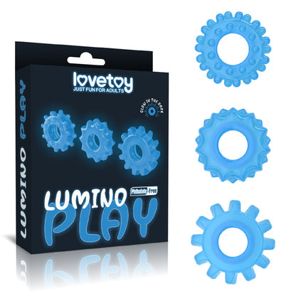 Lumino Play Penis Rings 3 Pack - adult store online Australia | Best Cock Rings in Australia