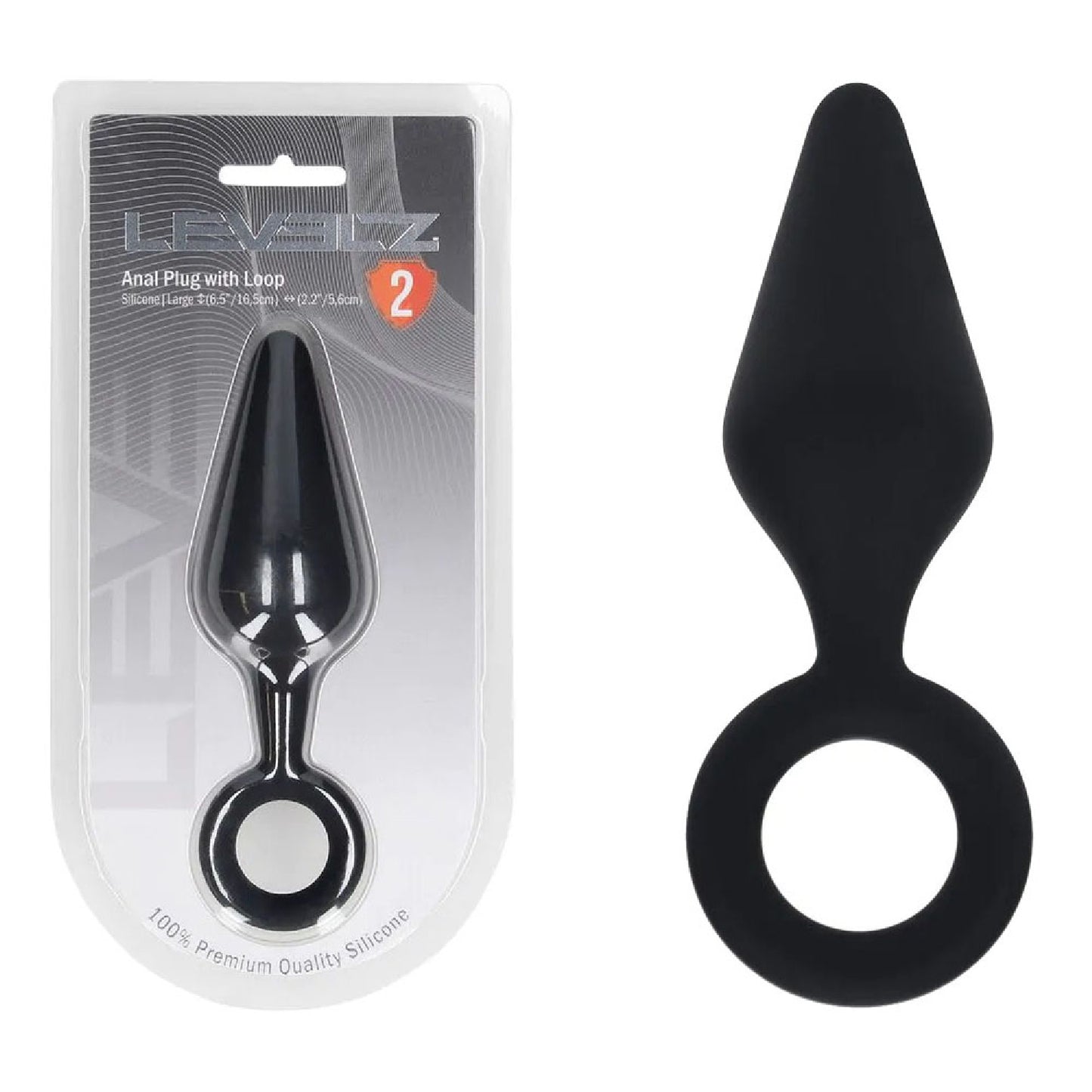 LEVELZ Silicone Anal Plug with Loop - Large