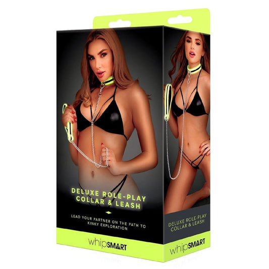 WhipSmart Glow Deluxe Role-Play Collar and Leash - Buy Sex Toys I