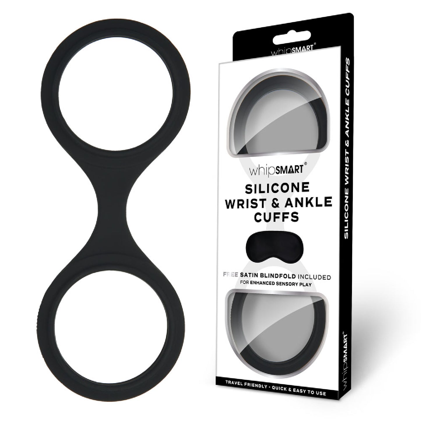 WhipSmart Silicone Wrist & Ankle Cuffs - Black - Best Cock Rings in Australia | Best Sex Lubes & Lotions in Australia