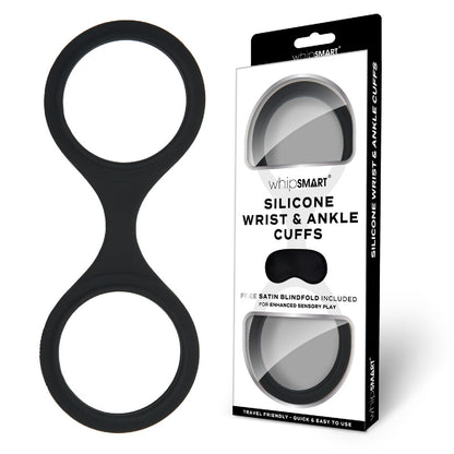 WhipSmart Silicone Wrist & Ankle Cuffs - Black - Best Cock Rings in Australia | Best Sex Lubes & Lotions in Australia
