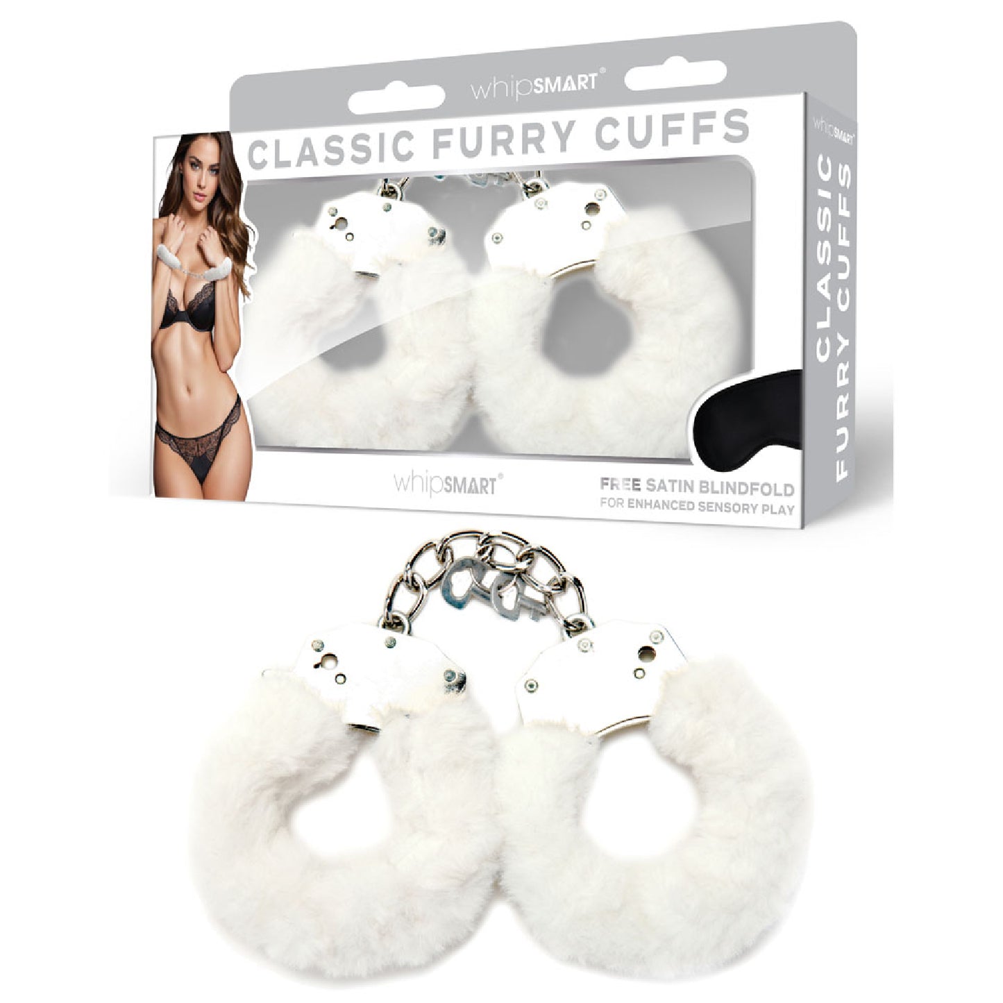 WhipSmart Classic Furry Cuffs - White - sex kits Australia | penis pumps Australia