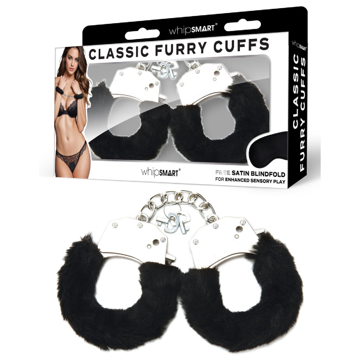 WhipSmart Classic Furry Cuffs - Black - condoms online Australia | adult store online Australia