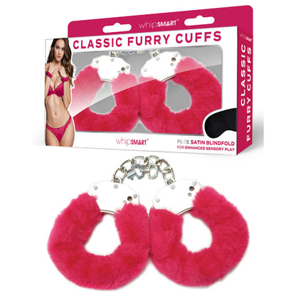 WhipSmart Classic Furry Cuffs - Hot Pink - Fetish Gear Australia | penis pumps Australia