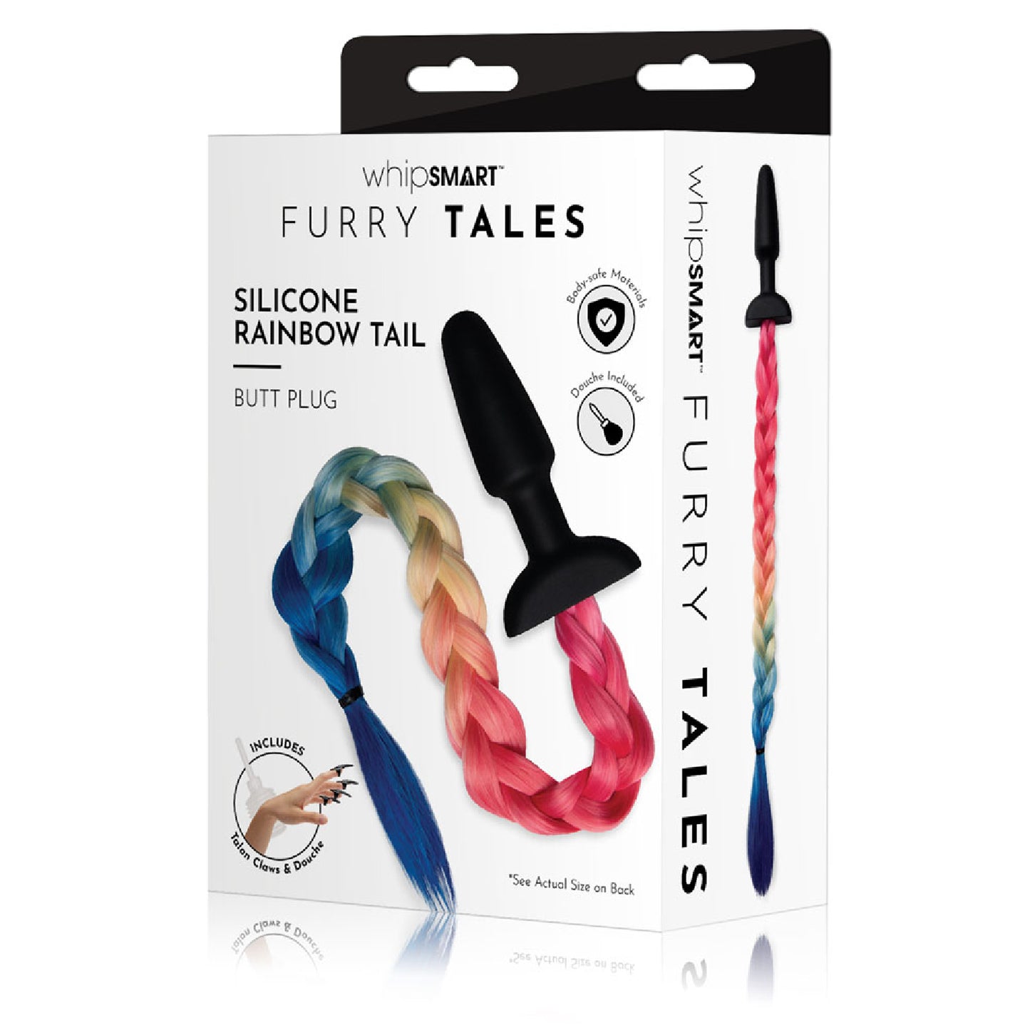 WhipSmart Furry Tales Silicone Rainbow Tail - glass sex toys Australia | Strap Ons in Australia